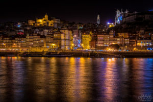 Porto by the river at night2