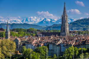 Bern city and the Alps