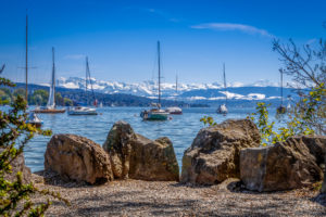 Zurich Lakeside with View on the Alps